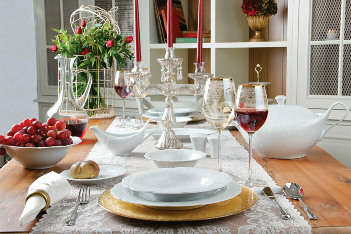 Yaprak Beyaz 85 Parça 12 Kişilik Yemek Takımı