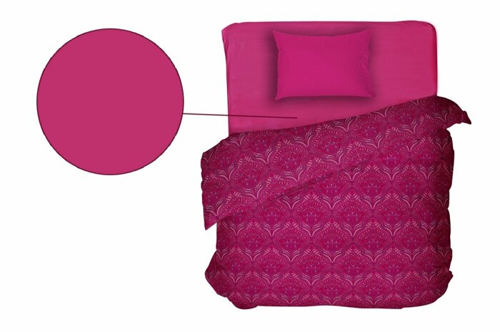 Colore Fuşya Çarşaf Tek Kişilik Lastikli 180x260cm