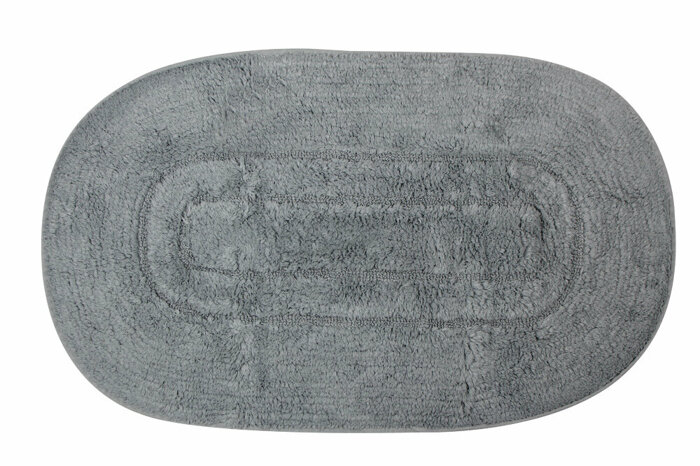 Deny Oval Açık Gri Banyo Paspası 60x100cm