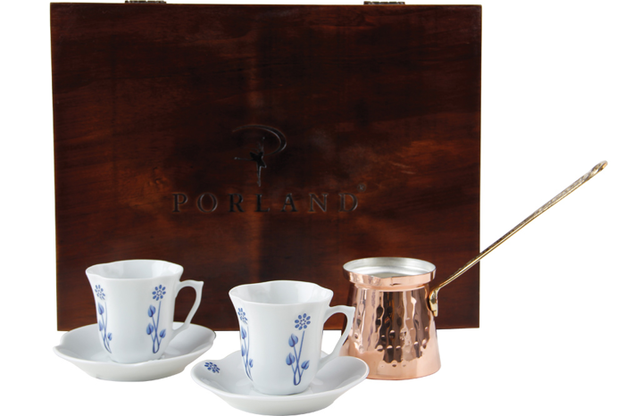 Özlem Mavi Kahve Takımı 5 Parça