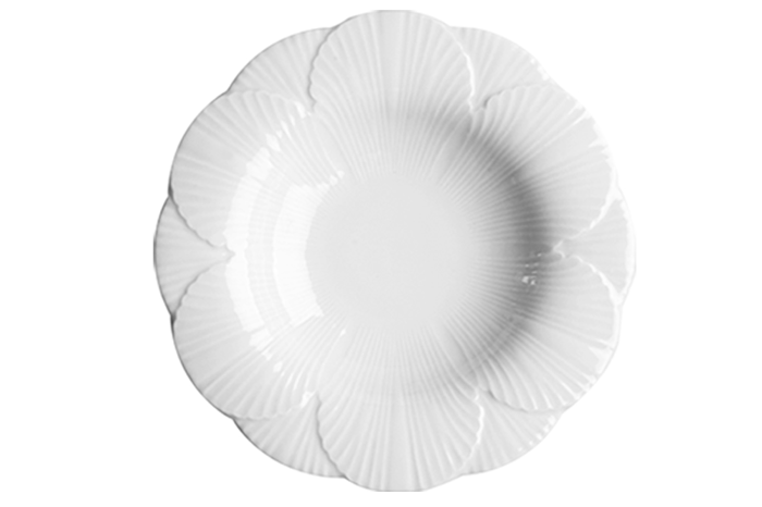 Yaprak Beyaz Çukur Tabak 24cm