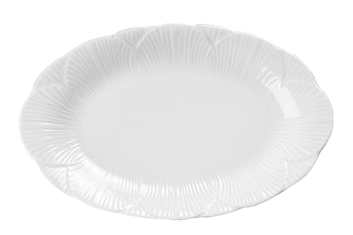 Yaprak Beyaz Kayık Tabak 27cm