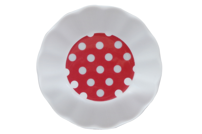 Puanti Kırmızı Çay Tabağı 11cm