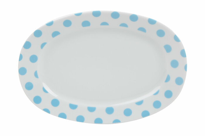 Puanti Mavi Kayık Tabak 24cm