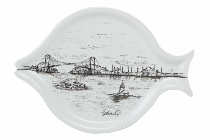 İstanbul Beyaz Balık Tabağı 43cm