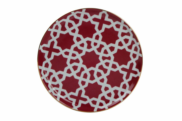 Morocco Desen5 Fuşya Düz Tabak 20cm