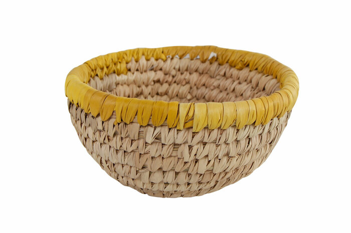 Lino Sarı Yuvarlak Sepet 14cm