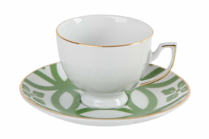 Morocco Desen1 Yeşil Tabaklı Çay Fincanı 170cc