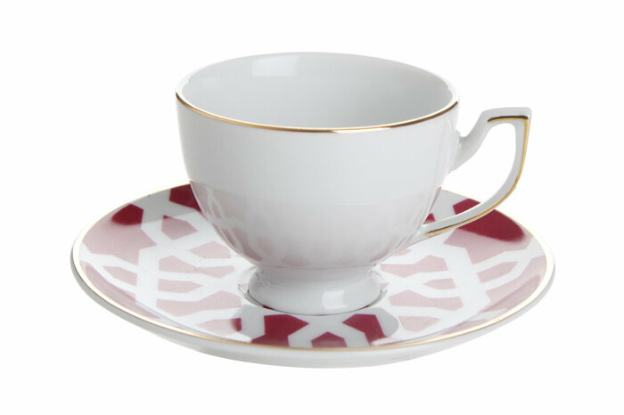 Morocco Desen5 Fuşya Tabaklı Çay Fincanı 170cc