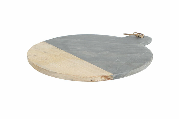 Patna Siyah Yuvarlak Sunum Taşı 43cm