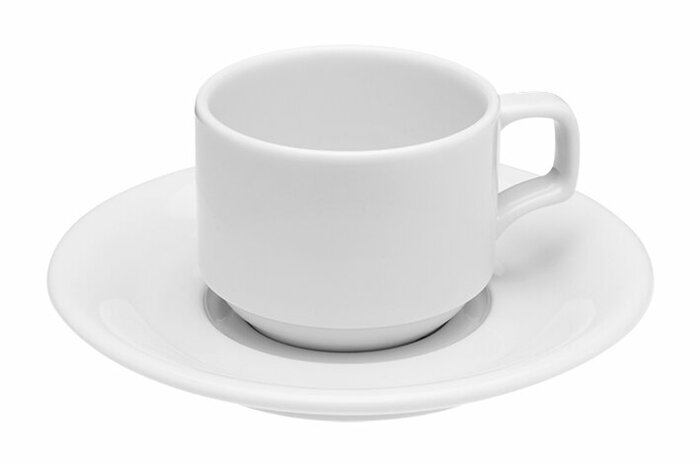 Soley Beyaz Tabaklı Çay Fincanı 140cc