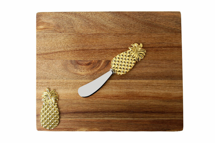 Shiraz Altın Ananas Sunum Tahtası 25cm