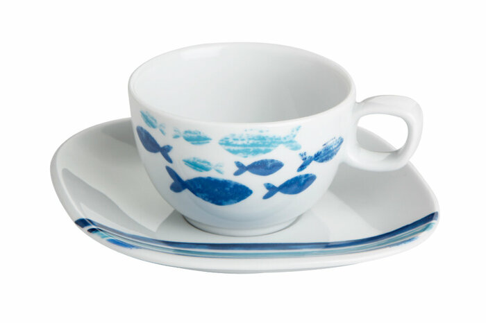 Deep Blue Desen3 Tabaklı Çay Fincanı 210cc