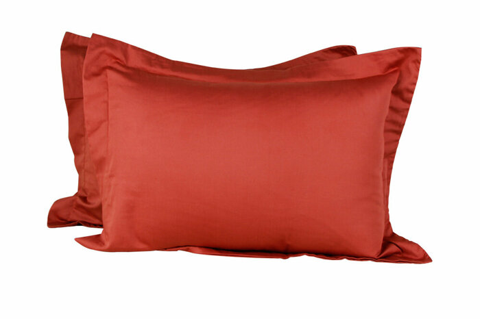 Pamuk Saten Kiremit Volanlı 2'li Yastık Kılıfı 50x70cm