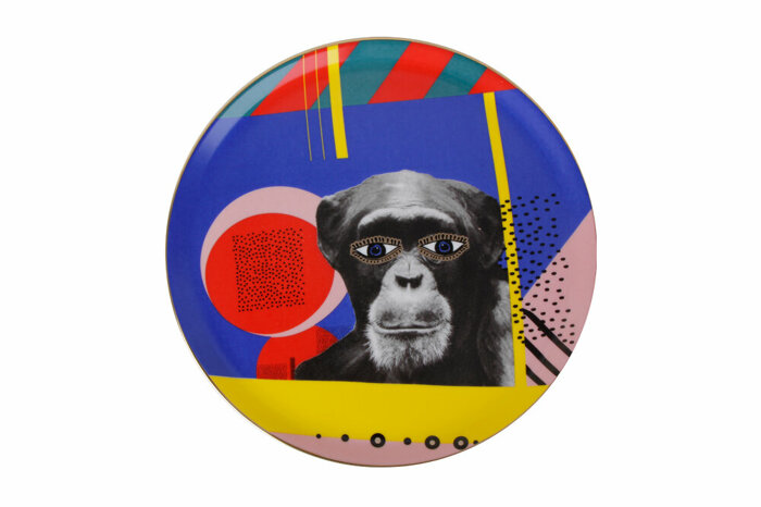 Wild Life Monkey Düz Tabak 28cm