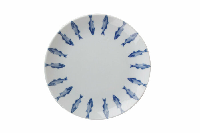 Marin Blue Desen1 Düz Tabak 19cm