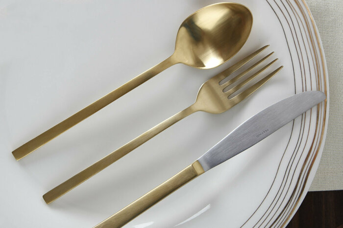 Lungo Mat Altın Çatal Kaşık Bıçak Takımı 89 Parça