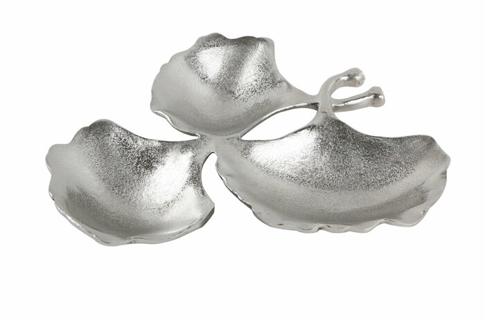 3 Yapraklı Silver Dekoratif Tabak 29cm