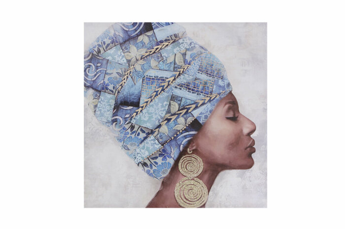 Mavi Başlıklı Kız Tablo 80x80cm