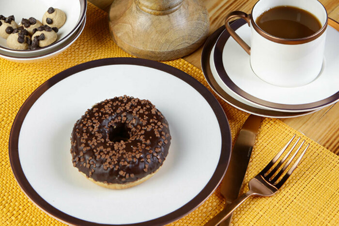 Copper Line 19 Parça 6 Kişilik Pasta-Çay Tk.