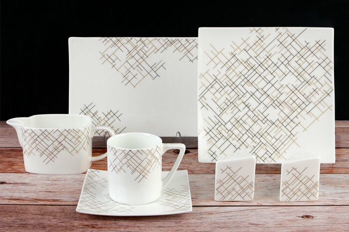 Lines Gold 86 Parça 12 Kişilik Yemek Takımı