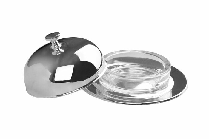 Gümüş Kaplama Tereyağlık 14cm