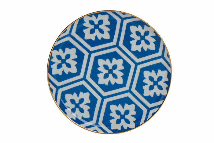 Morocco Desen2 Mavi Düz Tabak 20cm