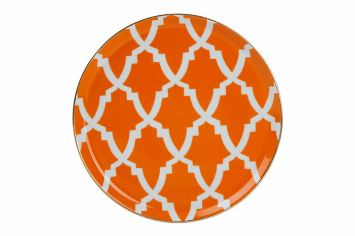 Morocco Desen3 Turuncu Düz Tabak 20cm