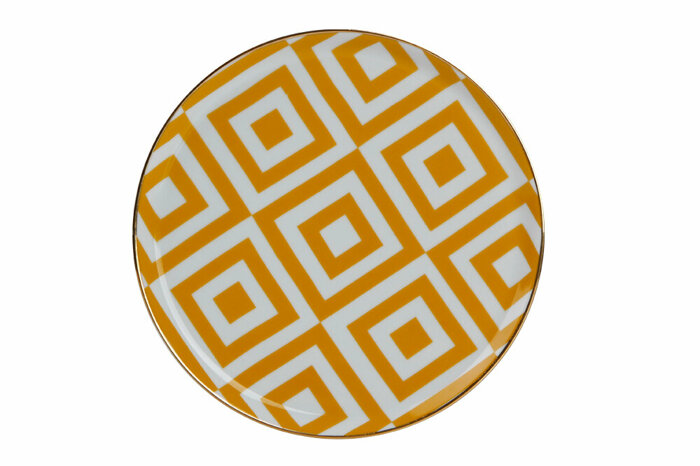 Morocco Desen4 Sarı Düz Tabak 20cm