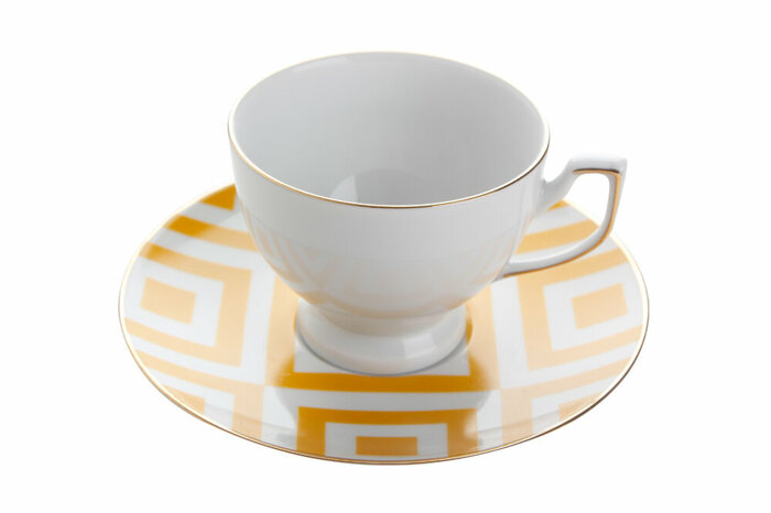 Morocco Desen4 Sarı Tabaklı Çay Fincanı 170cc