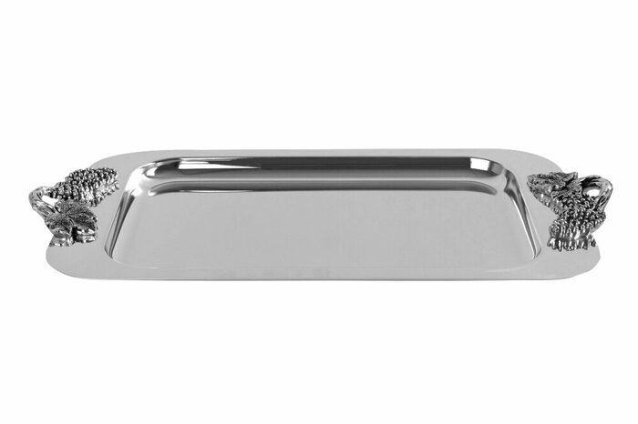 Gümüş Kaplama Vintage Tepsi 27x50cm