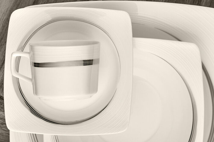 Rüzgar Platin 86 Parça 12 Kişilik Yemek Takımı