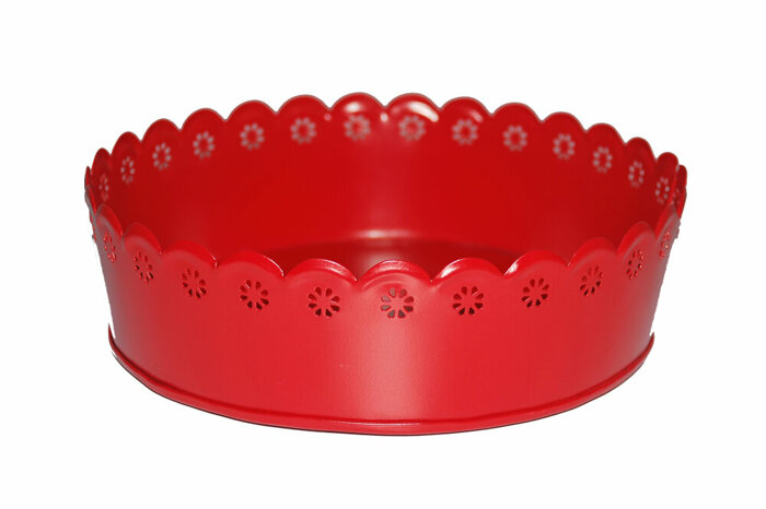 Natal Kırmızı Tepsi 21 Cm