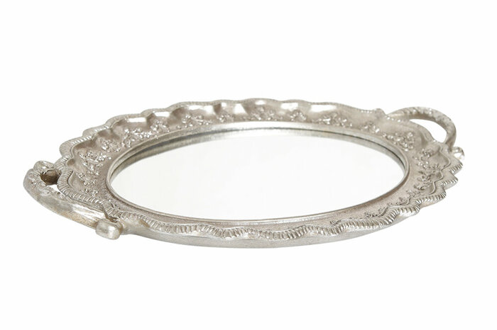 Davis Silver Oval Tepsi 28x40cm