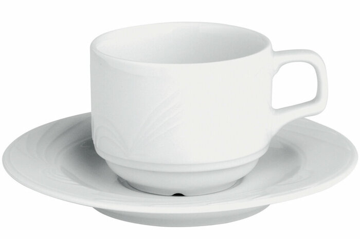 Halley Beyaz Tabaklı Çay Fincanı 177cc