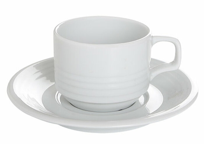 Focus Beyaz Tabaklı Çay Fincanı 140cc