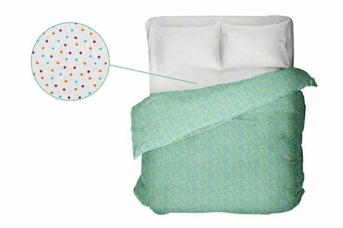 Renkli Puanlı Çarşaf Lastikli Çift Kişilik 240x260cm