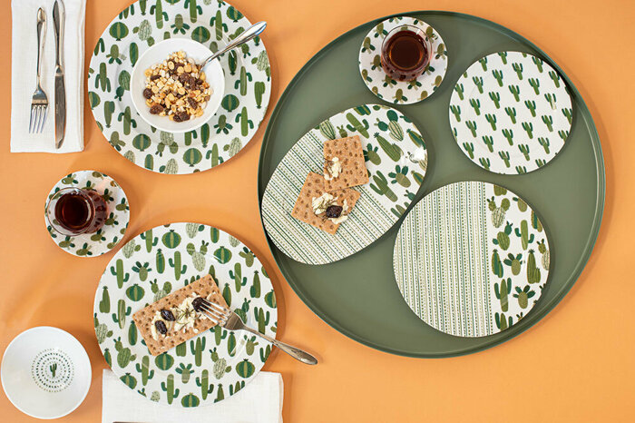 Kaktüs 36 Parça 6 Kişilik Kahvaltı Takımı