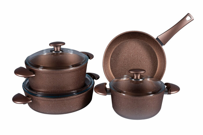 Grena Bakır Tencere Takımı 7 Parça