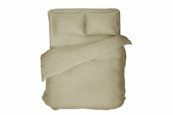 Pamuk Saten Bej Nevresim Çift Kişilik 200x220cm