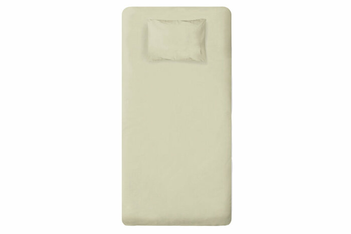 Pamuk Saten Bej Tek Kişilik Çarşaf 180x240cm