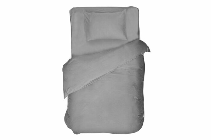 Pamuk Saten Gri Nevresim Tek Kişilik 160x220cm