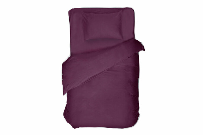 Pamuk Saten Mürdüm Nevresim Tek Kişilik 160x220cm