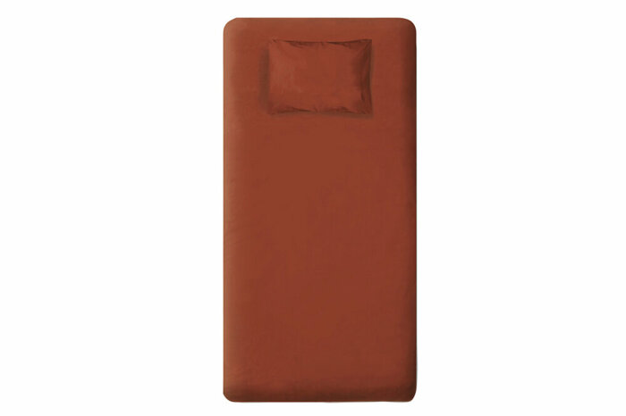 Pamuk Saten Kiremit Düz Çarşaf Tek Kişilik 180x240cm