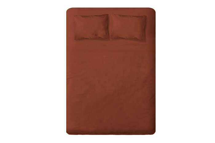 Pamuk Saten Kiremit Düz Çarşaf Çift Kişilik 240x260cm