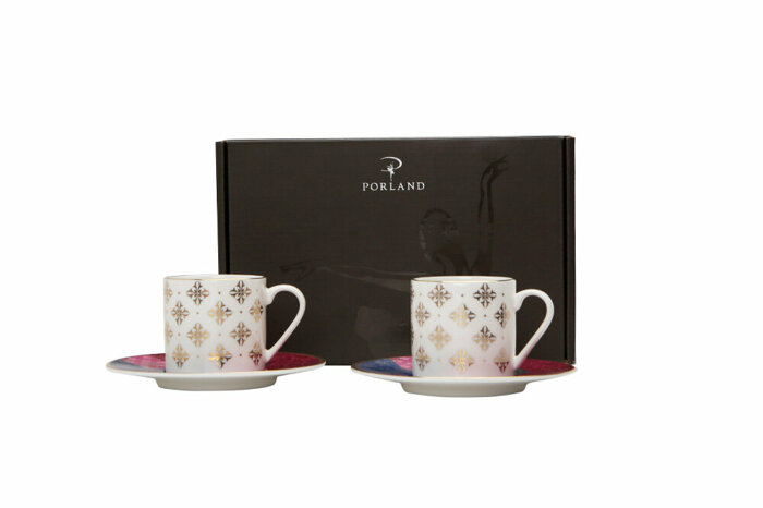 Evoke Desen1 Kahve Takımı 4 Parça