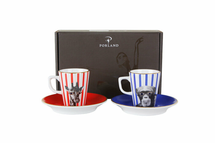 Wild Life Monkey-Giraffe Kahve Takımı 4 Parça