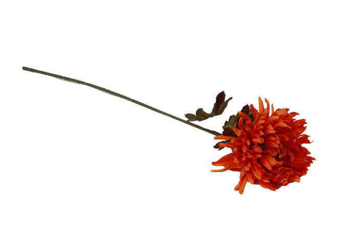 Tek Krizantem Turuncu Yapay Çiçek 79cm