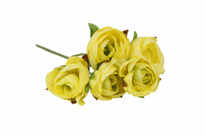 Tek Kamelya Sarı Yapay Çiçek 22cm