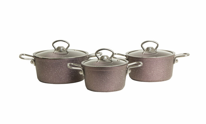 Paulo Lila Mini Tencere Takımı 6 Parça